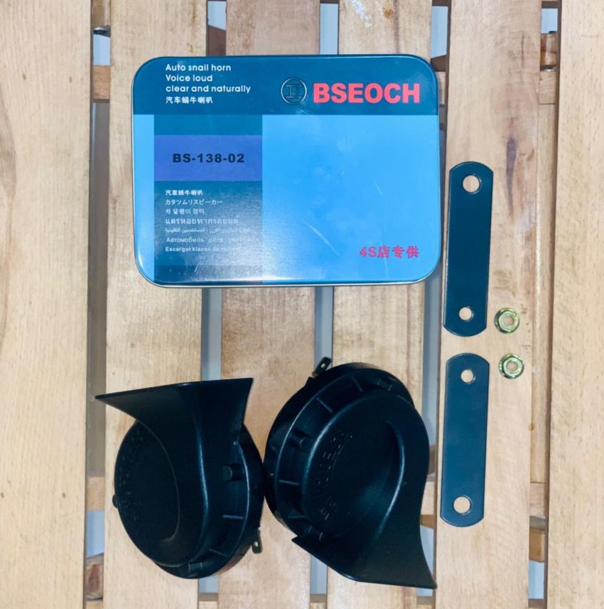 1 Pair Bsoech Car Horn 12V Electric Horn 110db Universal Rounded Horn Waterproof