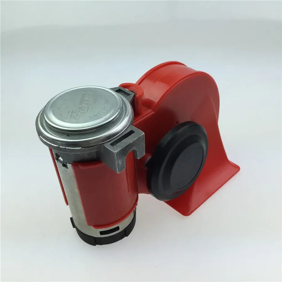 Car Air Horn 12V 115 DB Red Compact Dual Tone Electric Pump Loud Siren