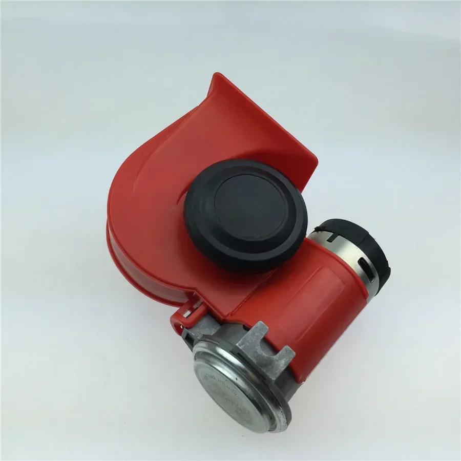 Car Air Horn 12V 115dB Red Compact Dual Tone Electric Pump Loud Siren