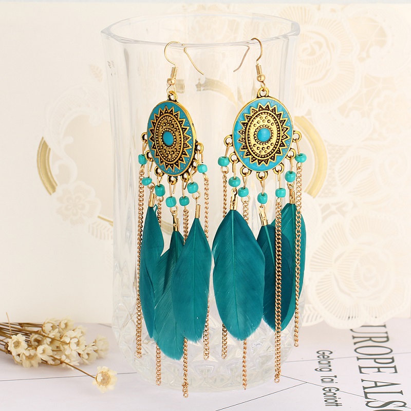 Bohemia Vintage Women Earrings Tassel Bead