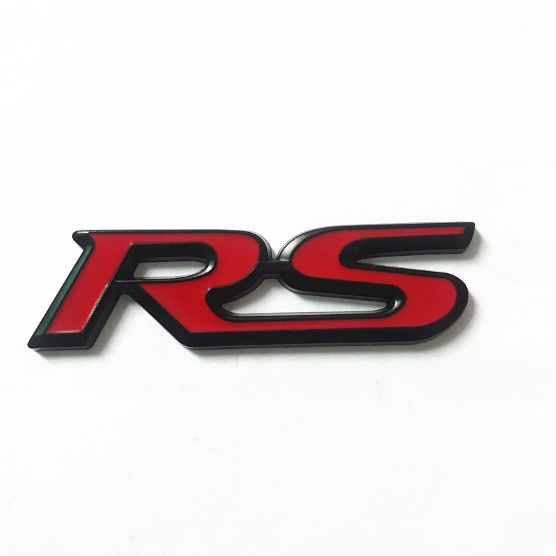Car Metal Logo RS Logo Red Black