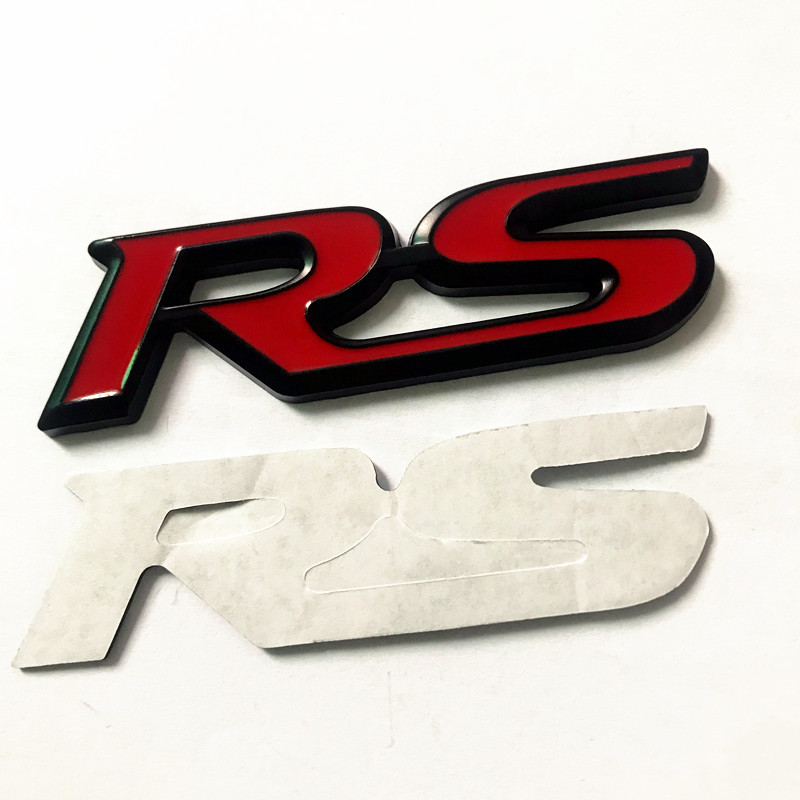 Car Metal Logo RS Logo Red Black