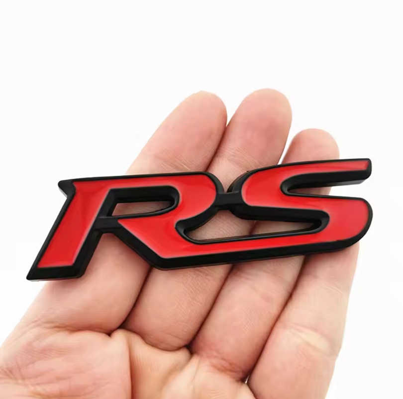 Car Metal Logo RS Logo Red Black