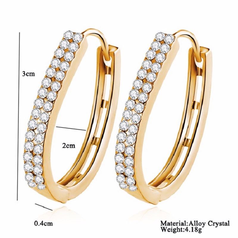 Zircon Crystal Stud Earrings for Women Ear Jewelry