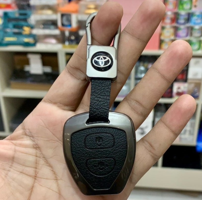 Toyota Vitz Key Cover With Metal Shell 2 Buttons