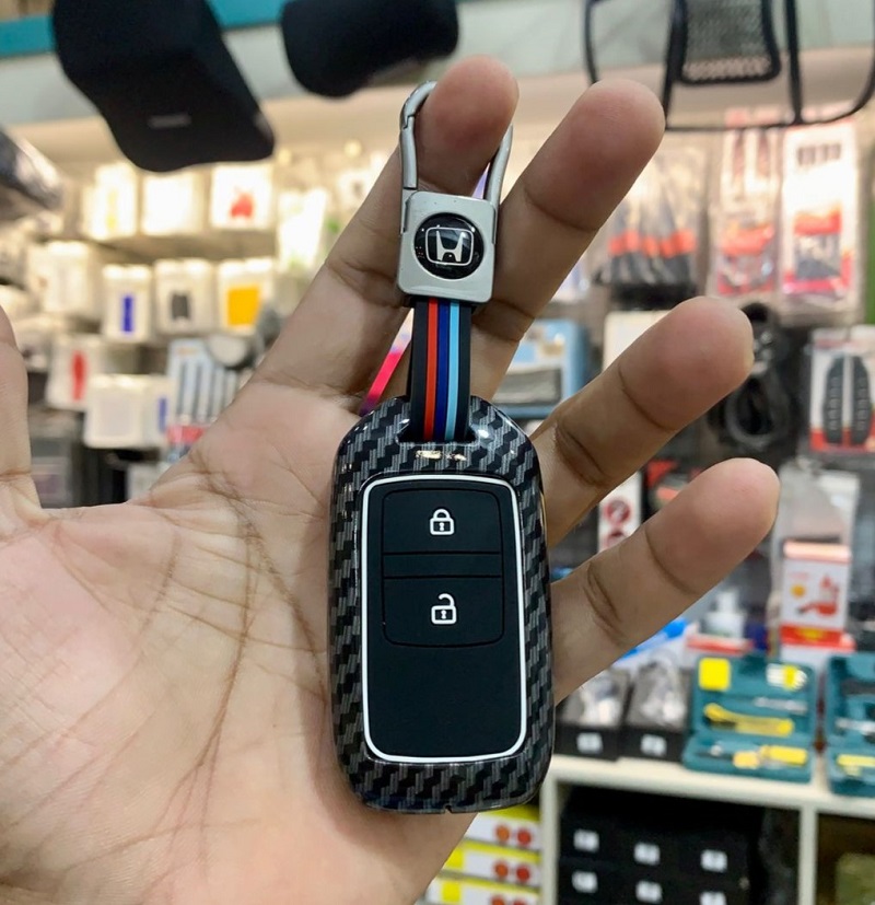 Honda HR-V 2023-24 Key Cover With Metal Shell Carbon