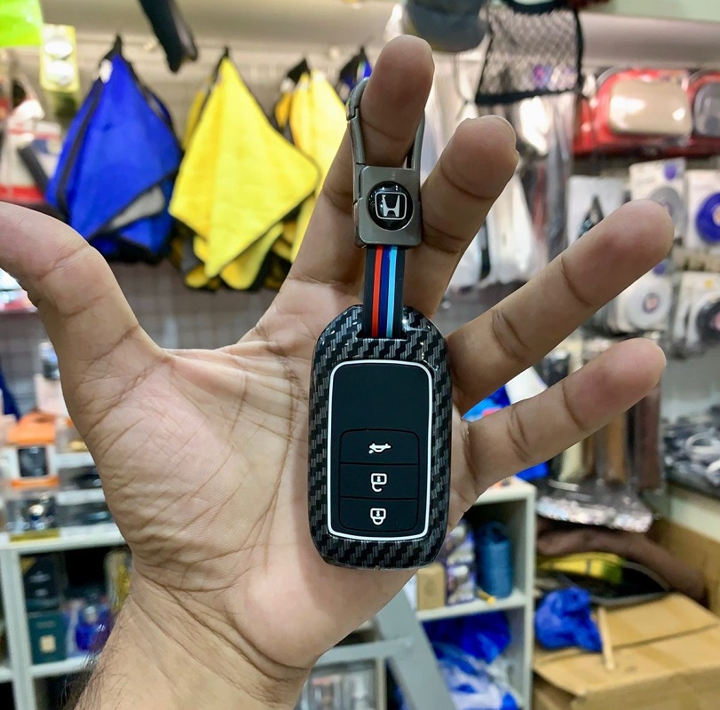 Civic X Key Cover With Metal Shel Carbon