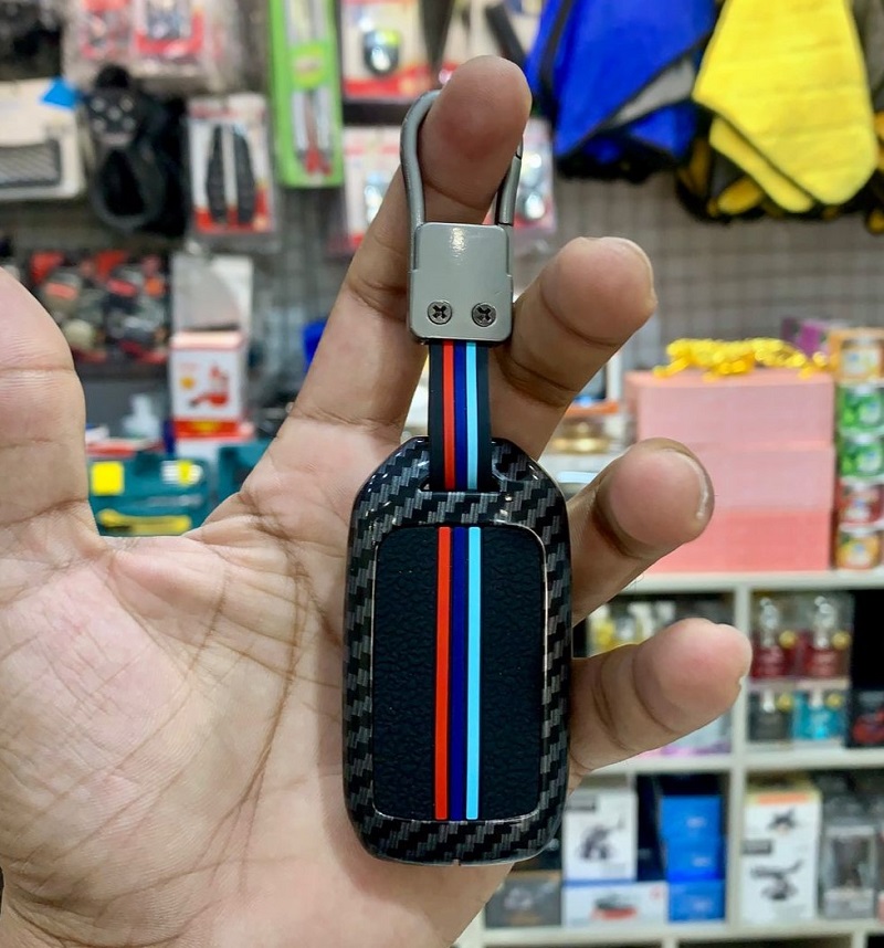  Honda CiVIC 2017 Key Cover With Metal Shell 4 Button Carbon