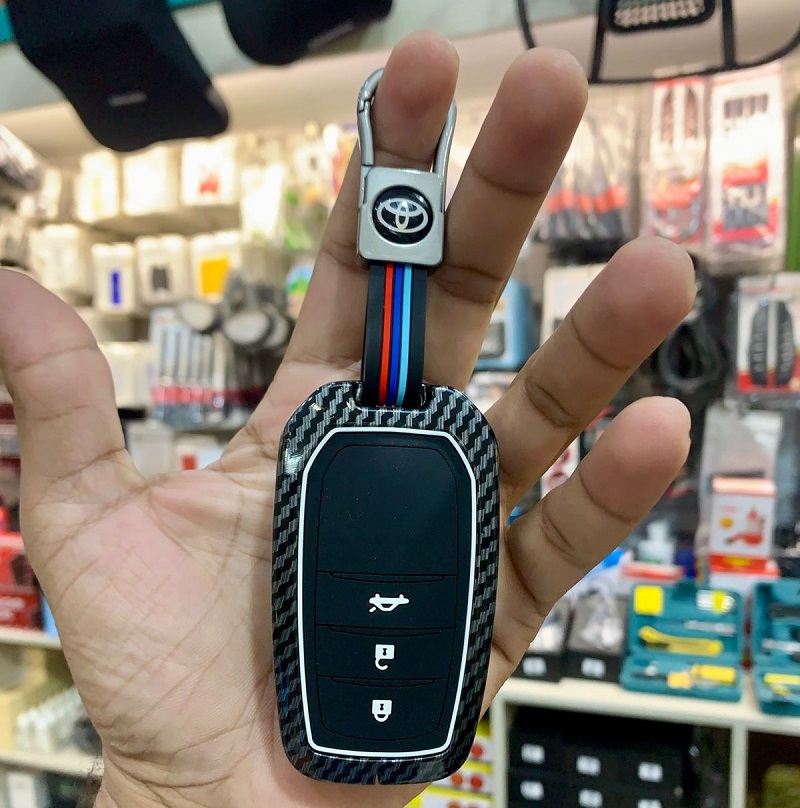 Toyota Hilux Revo 2016-22 Key Cover With Metal Shell Carbon