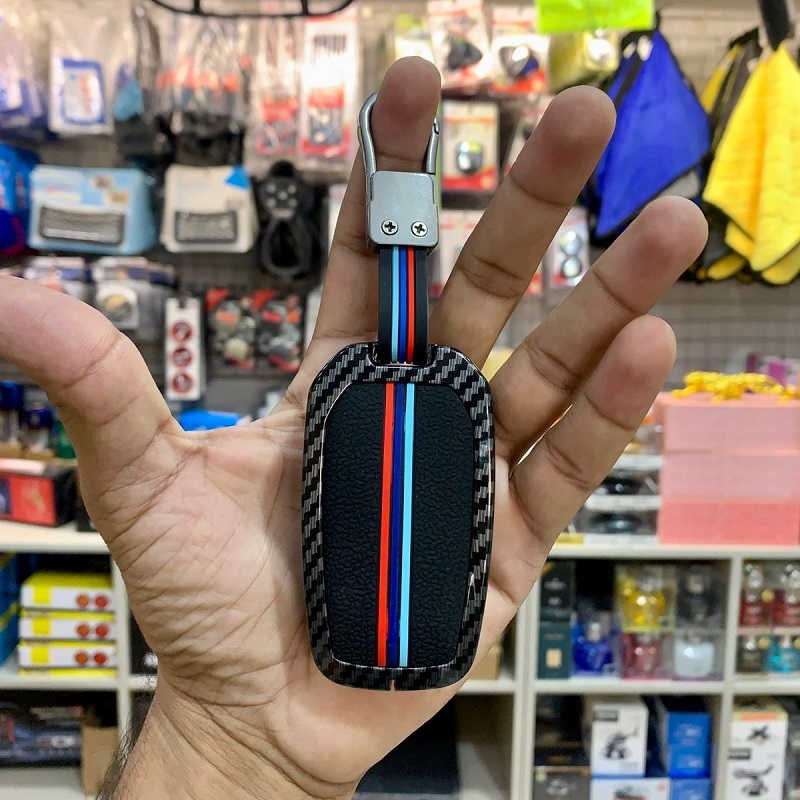 Fortuner Key Cover With Metal Shell 4 Button Carbon
