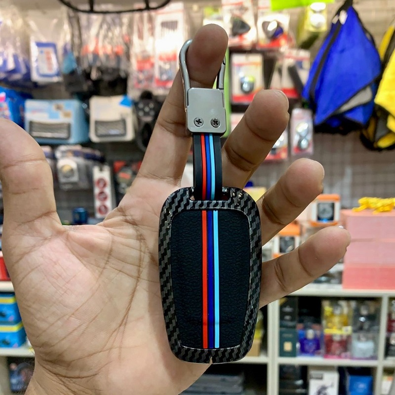 Toyota Corolla Cross 2022-2024 Key Cover With Metal Shell Carbon