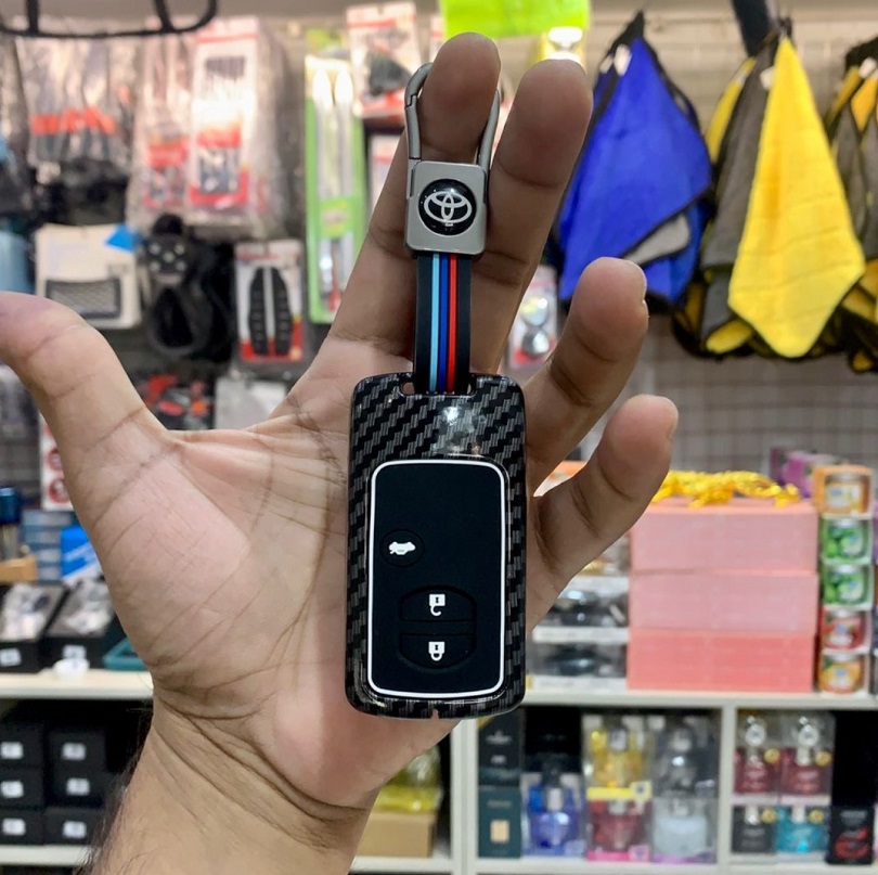 Toyota Landcruiser Prado FJ150 Key Cover With Metal Shell Carbon