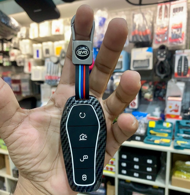 BYD Key Cover With Metal Shell carbon