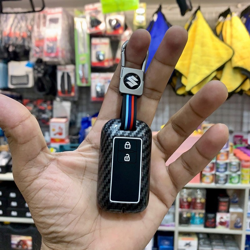 Suzuki Swift 2022-23 Key Cover With Metal Shell Carbon
