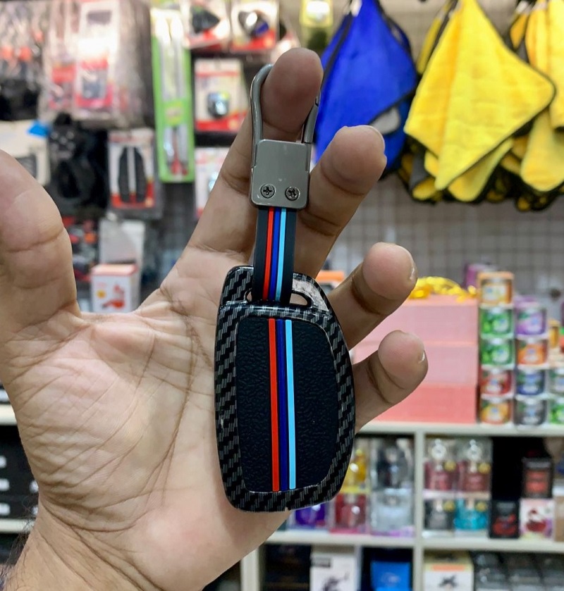 Hyundai Tucson 2020-22 Key Cover With Metal Shell Carbon