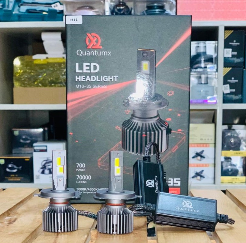 2 Pcs Quantumx LED Headlight 70000 Luminous Multi Colour App Control H11 Head lamp 700W