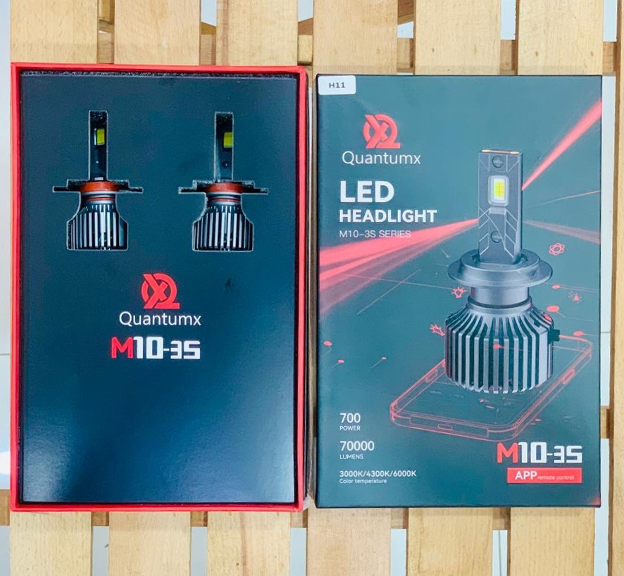 2 Pcs Quantumx LED Headlight 70000 Luminous Multi Colour App Control H11 Head lamp 700W
