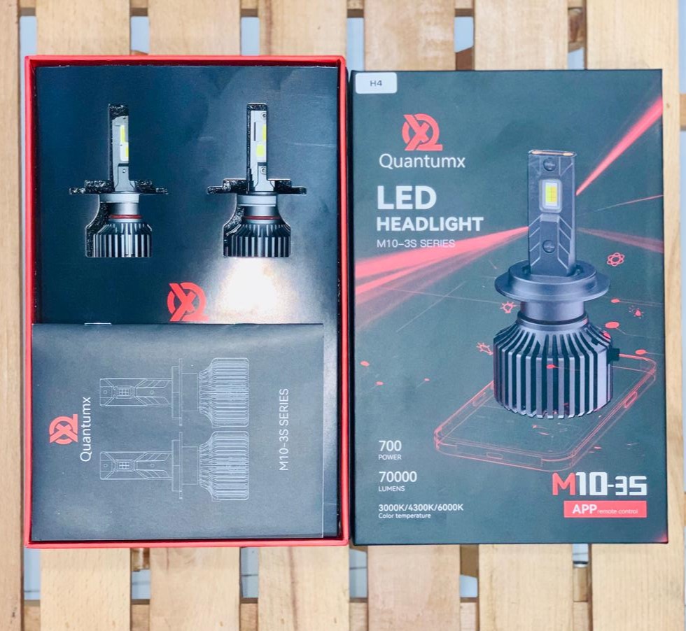 2 Pcs Quantumx LED Headlight 70000 Luminous Multi Colour App Control H4 Head lamp 700W 