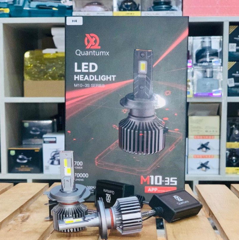 2 Pcs Quantumx LED Headlight 70000 Luminous Multi Colour App Control H4 Head lamp 700W 