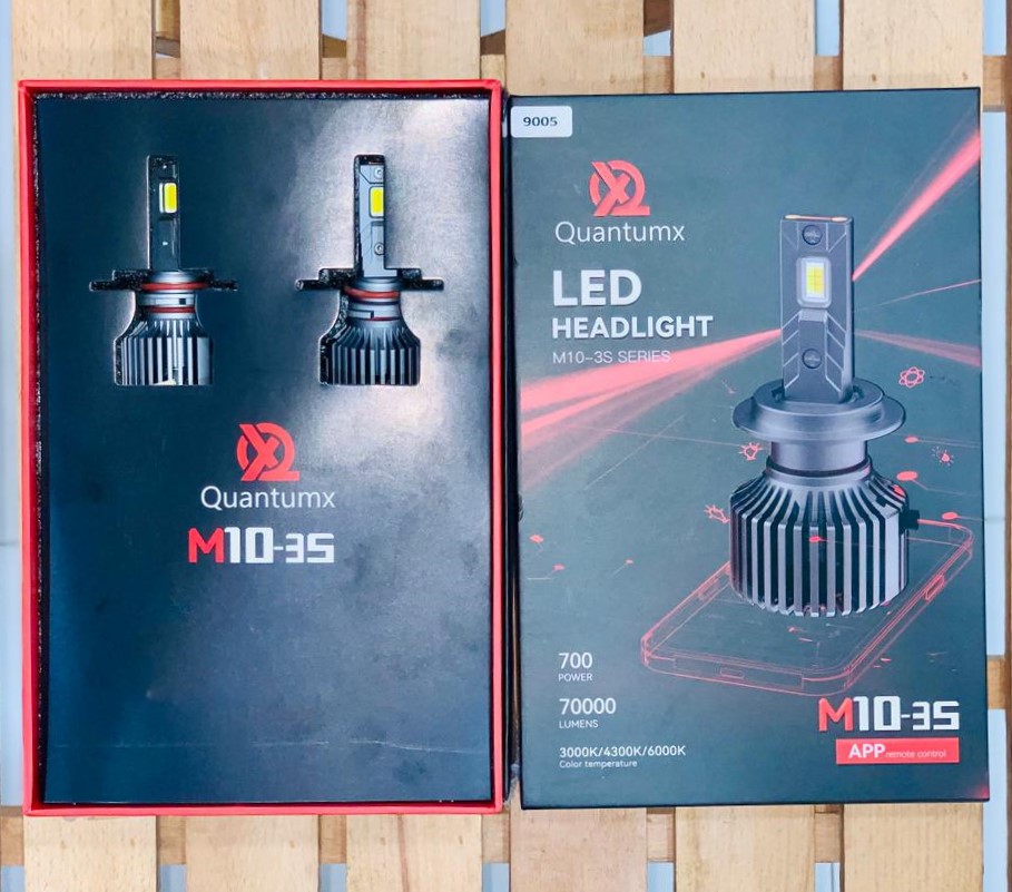 2 Pcs Quantumx LED Headlight 70000 Luminous Multi Colour App Control 9005 Head lamp 700W 