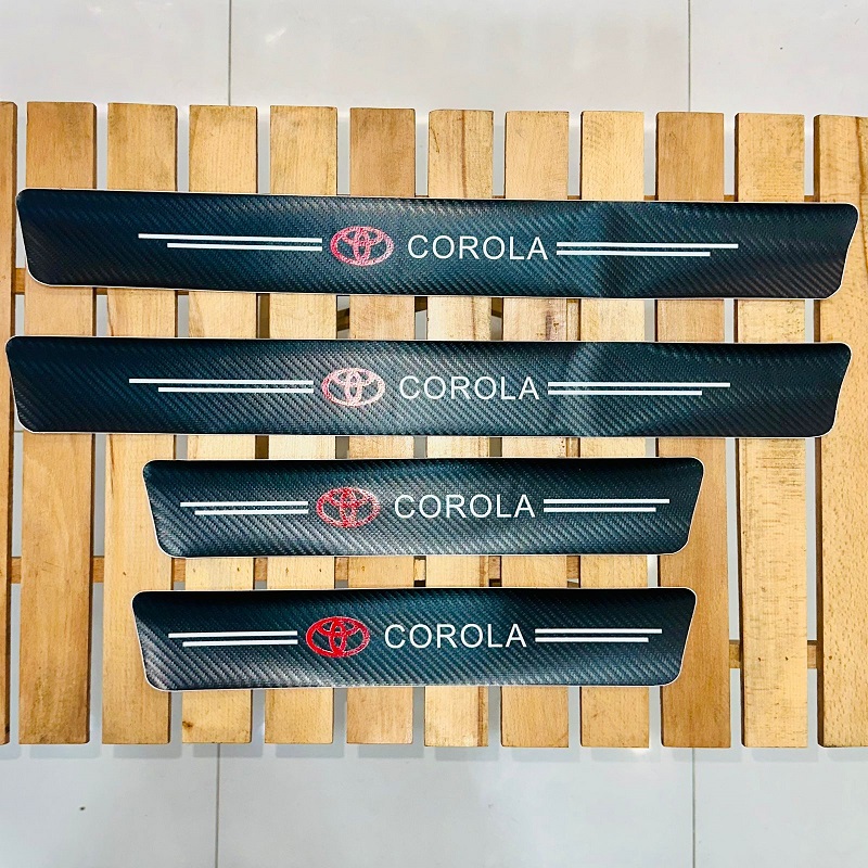4Pcs Car Door Carbon Fiber Anti Stepping Protection Stickers Corolla