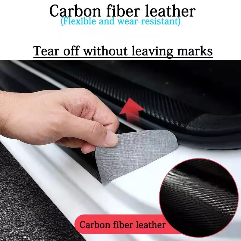 4Pcs Car Door Carbon Fiber Anti Stepping Protection Stickers Chery