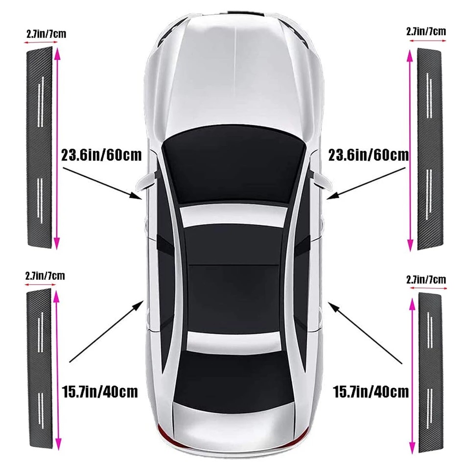 4Pcs Car Door Carbon Fiber Anti Stepping Protection Stickers Jaguar