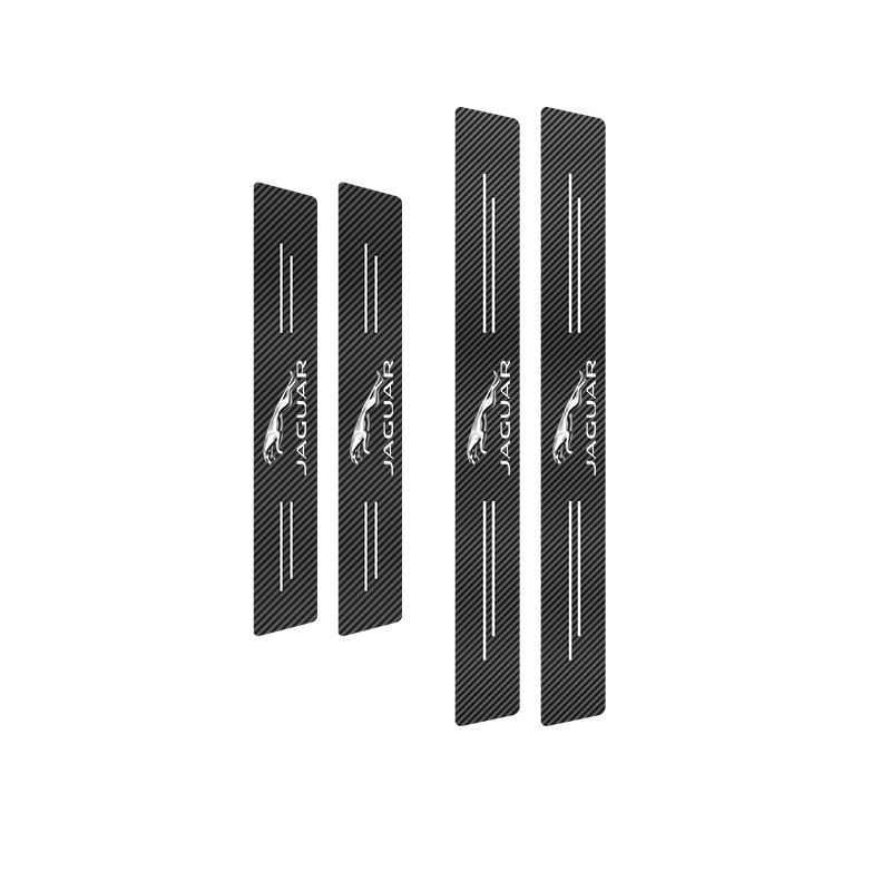 4Pcs Car Door Carbon Fiber Anti Stepping Protection Stickers Jaguar