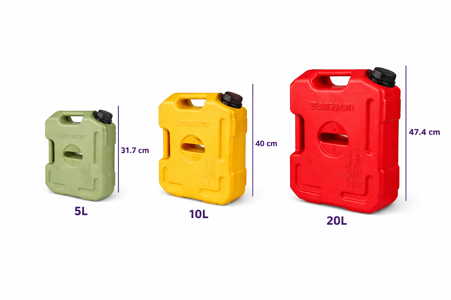 Zibasazan Mammoth Heavy Duty Water & Oil Storage Container 10L – Leakproof Plastic Jerry Can for Camping, Travel & Home Use