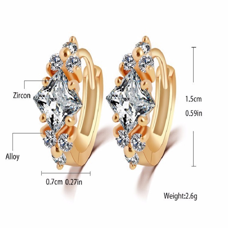 Cubic Zirconia Crystal Stud Earrings