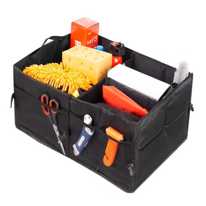 Universal Foldable Trunk Storage Bag Multi-Compartment Waterproof Camping Storage Box Auto Organizer Car Trunk