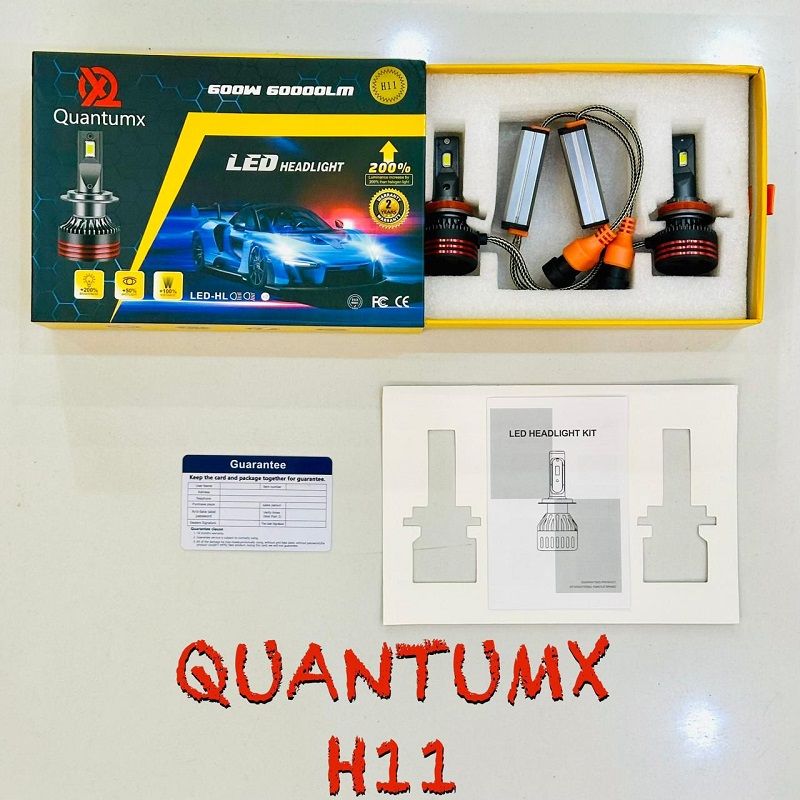 2 Pcs Quantumx LED Headlight 60000 Luminous 6000K H11 Head lamp 600W