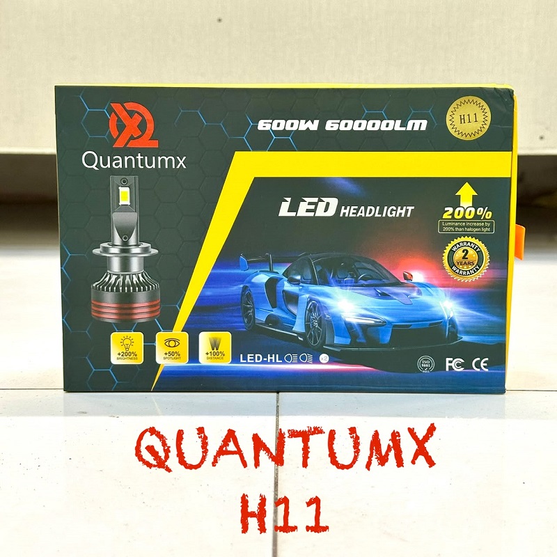 2 Pcs Quantumx LED Headlight 60000 Luminous 6000K H11 Head lamp 600W