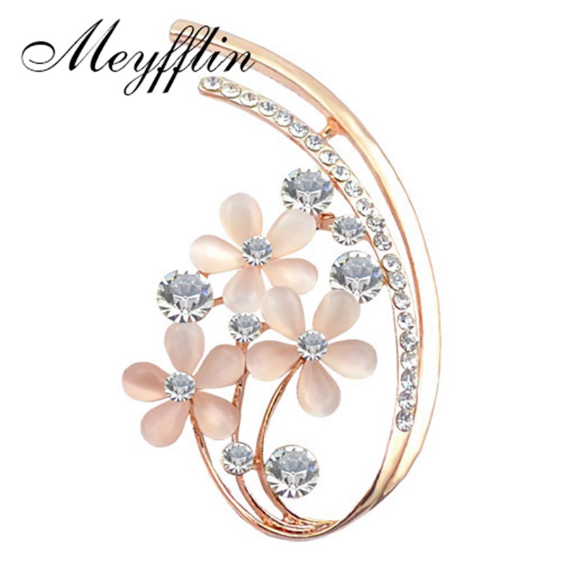 Brooches for Women Collar Accessories Fashion Jewelry Gold Opal