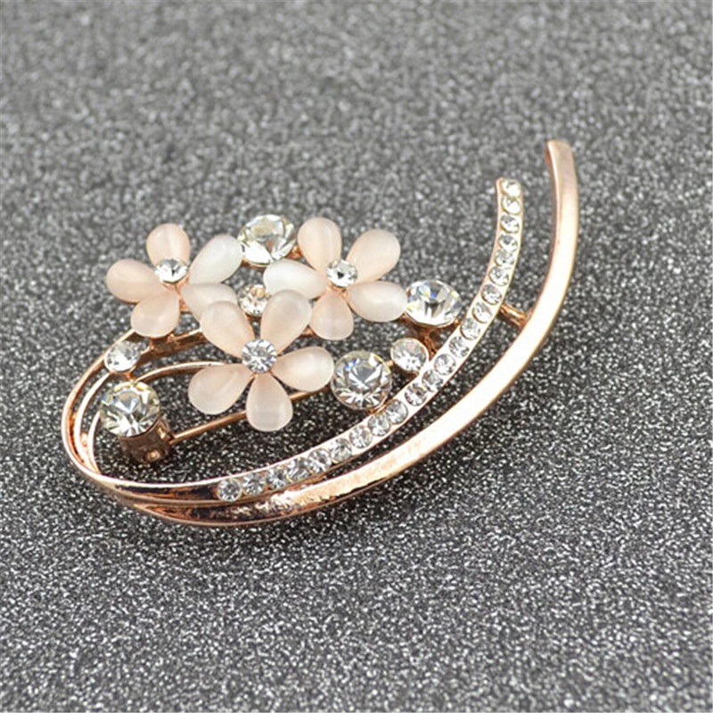 Brooches for Women Collar Accessories Fashion Jewelry Gold Opal