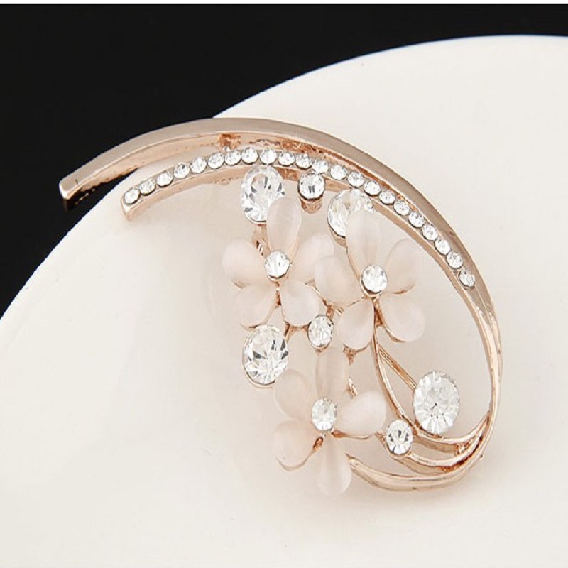 Brooches for Women Collar Accessories Fashion Jewelry Gold Opal