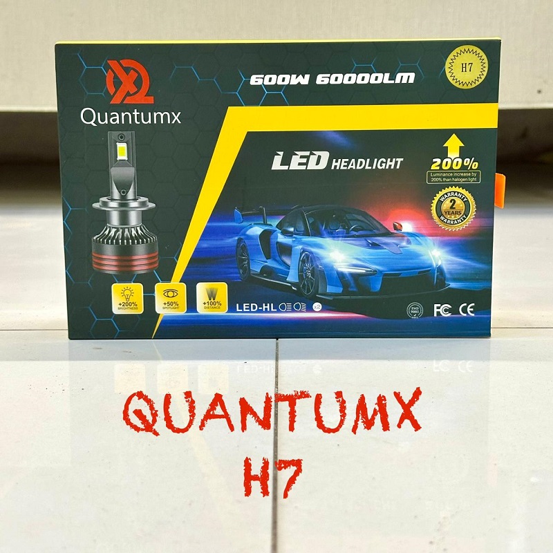 2 Pcs Quantumx LED Headlight 60000 Luminous 6000K H7 Head lamp 600W