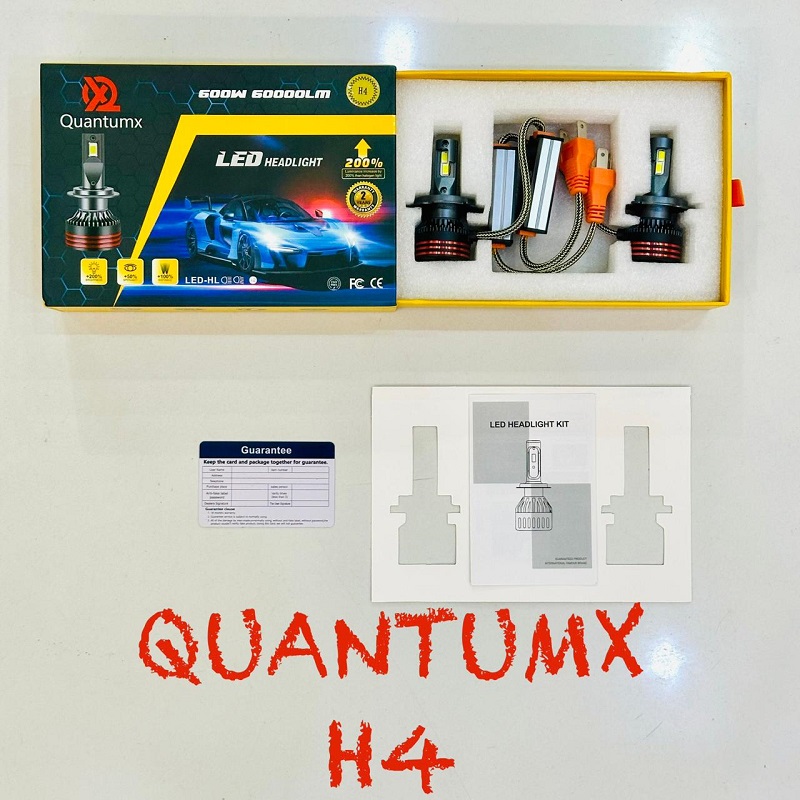 2 Pcs Quantumx LED Headlight 60000 Luminous 6000K H4 Head lamp 600W