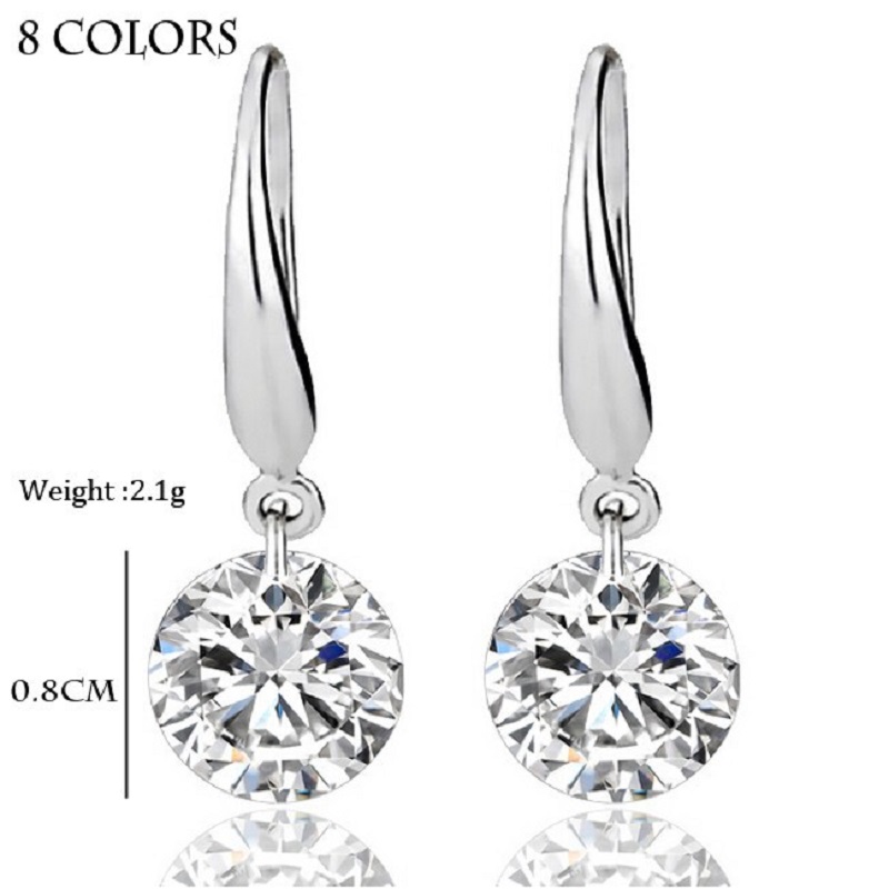 Classic Silver Color Earrings Princess Consort Wedding Crystal Earring