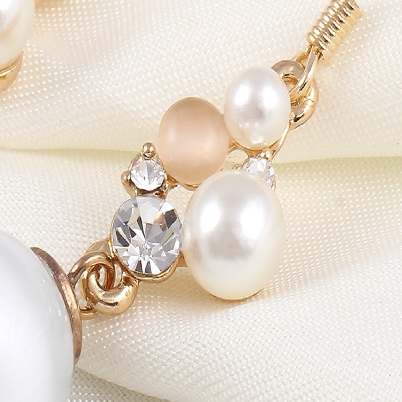 Charm Opal Pendant Long Earrings Gold Color Brand Ladies Cute Earring