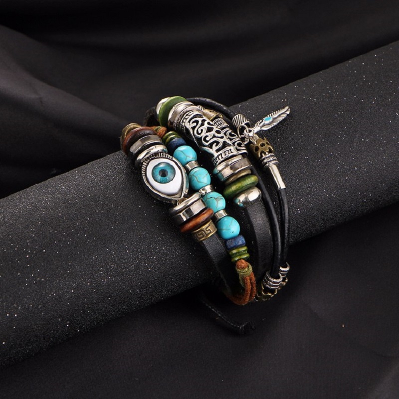 Share Save Punk Design Turkish Eye Bracelets Stone Vintage Jewelry