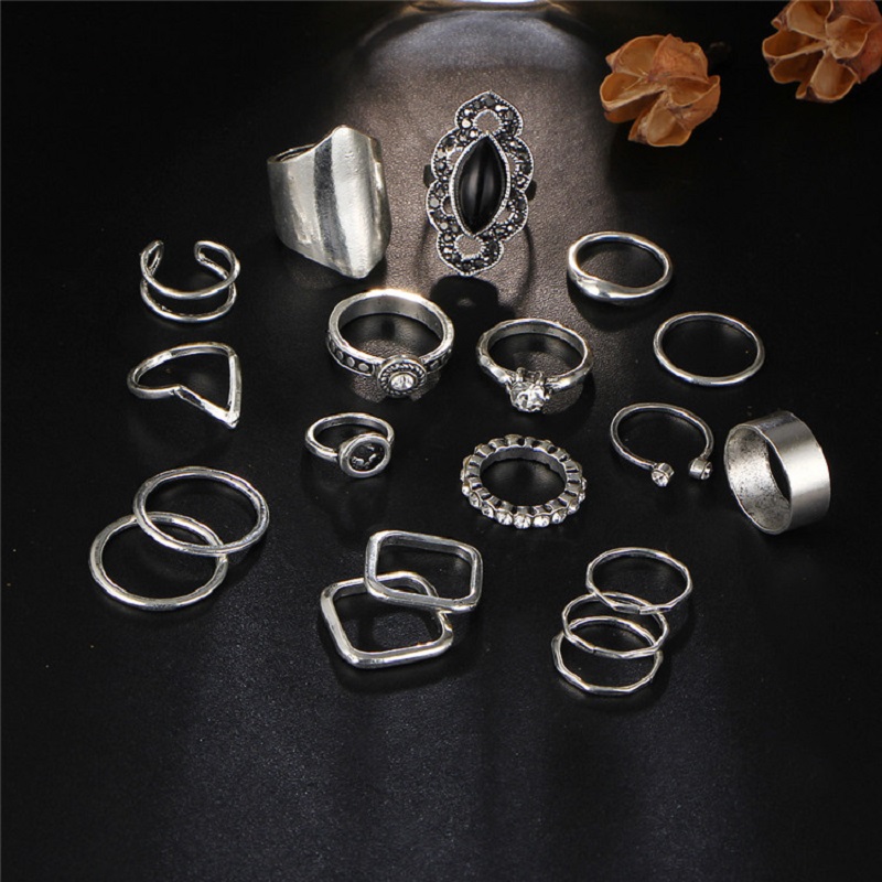 Vintage Finger Knuckle Rings Set For Women Pack of 19 Pcs 