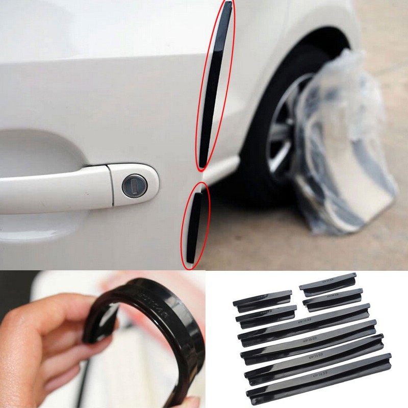 Universal Car Door Edge Guards Trim Molding Protection 8 PCS/Set Black