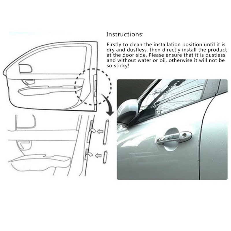 Universal Car Door Edge Guards Trim Molding Protection 8 PCS/Set Black