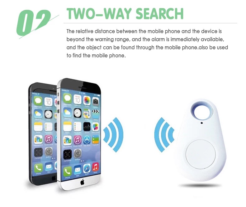 Smart Tag Bluetooth Finder Bag Wallet pet Key Finder White