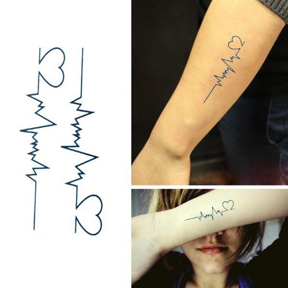 Tattoo Stickers Electrocardiogram Shape Temporary Tattoo Water Proof Tattoo Body Tattoo