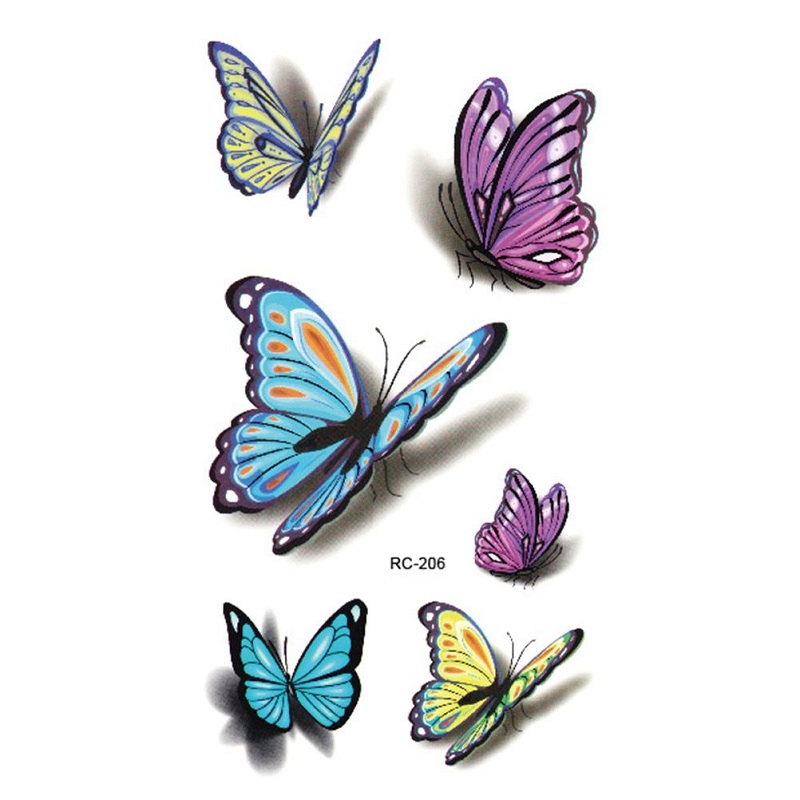 Tattoo Colorful Butterfly 3D Temporary Tattoo Body Art Water Proof Tattoo Body Tattoo