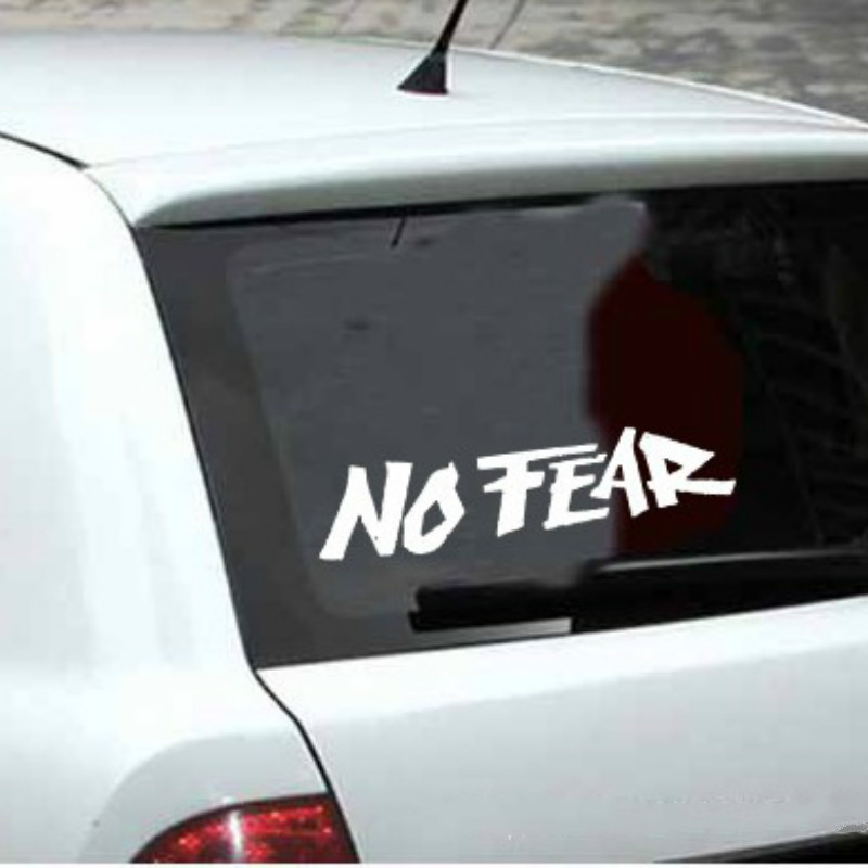 Cool Slogan NO FEAR Car Sticker White