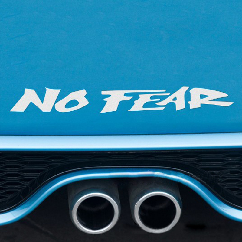 Cool Slogan NO FEAR Car Sticker White