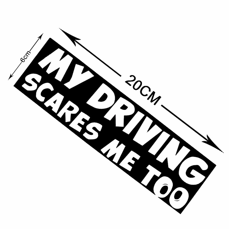 Driving Scares Me Too Auto Car Trunk Thriller Rear Window Body Stickers